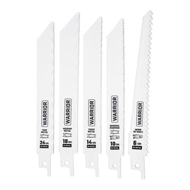 WARRIOR 6 in. General Purpose Bi-Metal Reciprocating Saw Blade Set, 5 Piece