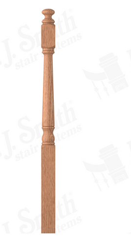 3" X 47-5/8 RED OAK SHORT UTILITY NEWEL POST