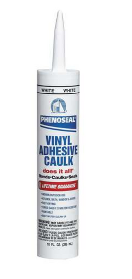 PHENOSEAL 10 OZ VINYL ADHESIVE CAULK WHITE 00005