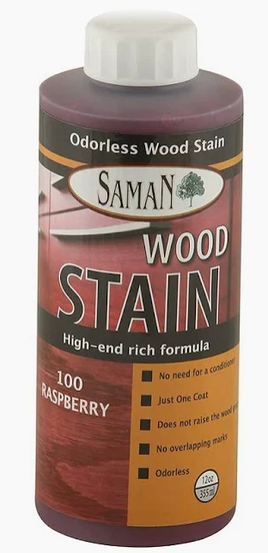 Saman Wood Stain 100 RASPBERRY 12oz