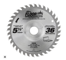 55036 Carbide Tipped Floor King Designed for Crain® Multi-Undercut Saws 5-1/2 Inch Dia x 36T ATB, 18 Deg, 22.22mm Concave Bore