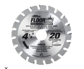 45020 Carbide Tipped Floor King Comparable to Roberts® 10-42, Designed for Jamb/Undercut 10-40 & 21600 Saws 4-1/4 Inch Dia x 20T ATB, 5 Deg, 5/8 & 20mm Bore