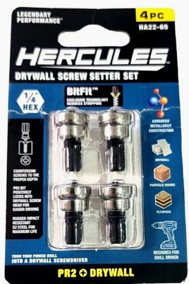 HERCULES Drywall Screw Setters, 4 Piece