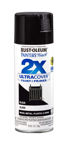 Rust-Oleum 249122 12 oz. Gloss Black Painters Touch 2X Ultra Cover Spray