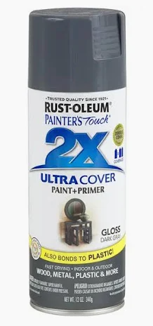 Rust-Oleum 249115 12 oz. Gloss Dark Gray Painters Touch 2X Ultra Cover Spray