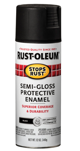 Rust-Oleum Semi Gloss Black Stops Rust Spray 12oz