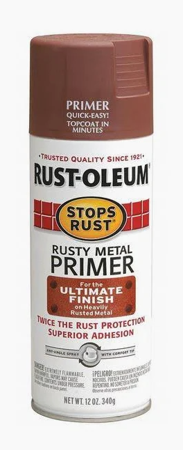 Rust-Oleum Flat Rusty Metal Primer Stops Rust Spray 12oz