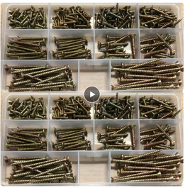 200pcs Box Pack Colored Zinc Plated Fiberboard Nail Countersunk Cross Self tapping Woodworking Screw M3-M4 Cross screw