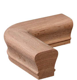 7011 Red oak  Level Quarter Turn Wood Handrail Fitting