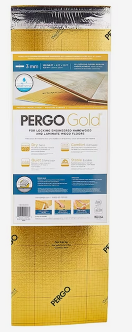 Pergo GOLD 4-ft W x 25-ft L x 3-mm T Premium Foam Moisture Resistant Flooring Underlayment (100-sq ft / Fan fold)