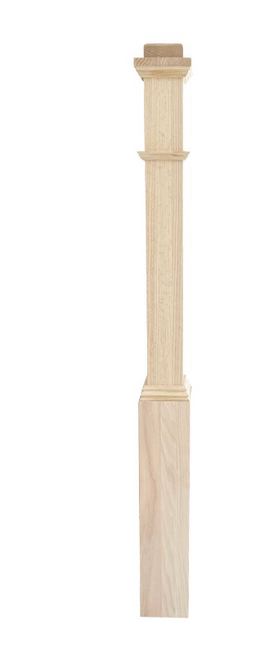 Adjustable Box Newel, Atlas 5 inches x 55 inches, Red Oak