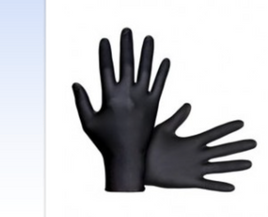 SAS SAFETY 66518 7 MIL RAVEN POWDER FREE BLACK NITRILE GLOVE LARGE (100)