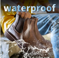 Water Proof Safety Work Shoes For Men Steel Head Leather Boots Male Footwear Indestructible Construction Work Shoes Brown 42 Size