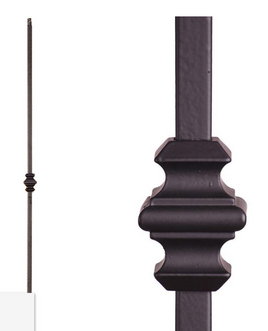 DEFARIA IRON SATIN BLACK  BALUSTER  SINGLE KNUCKLE  ENDS 1/2 SQUARE HALLOW HEIGTH 44''