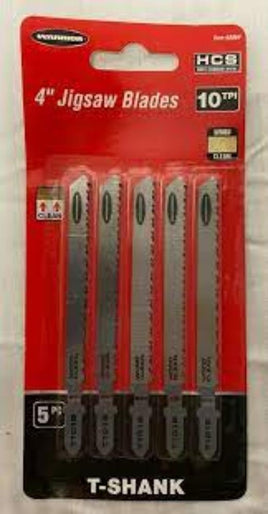 WARRIOR 10 TPI T-shank Clean Wood Jig Saw Blades, 5 Pack