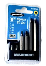 Warrior square bit set 6 pc