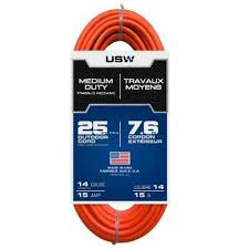 SJTW_A UL 25' ORANGE H/D EXT CORD