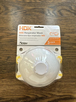 HDX N95 Disposable Respirator Valve Blister (3-Pack)