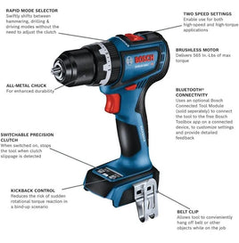 Bosch 1/2 Bruchless Hammer Drill 18v